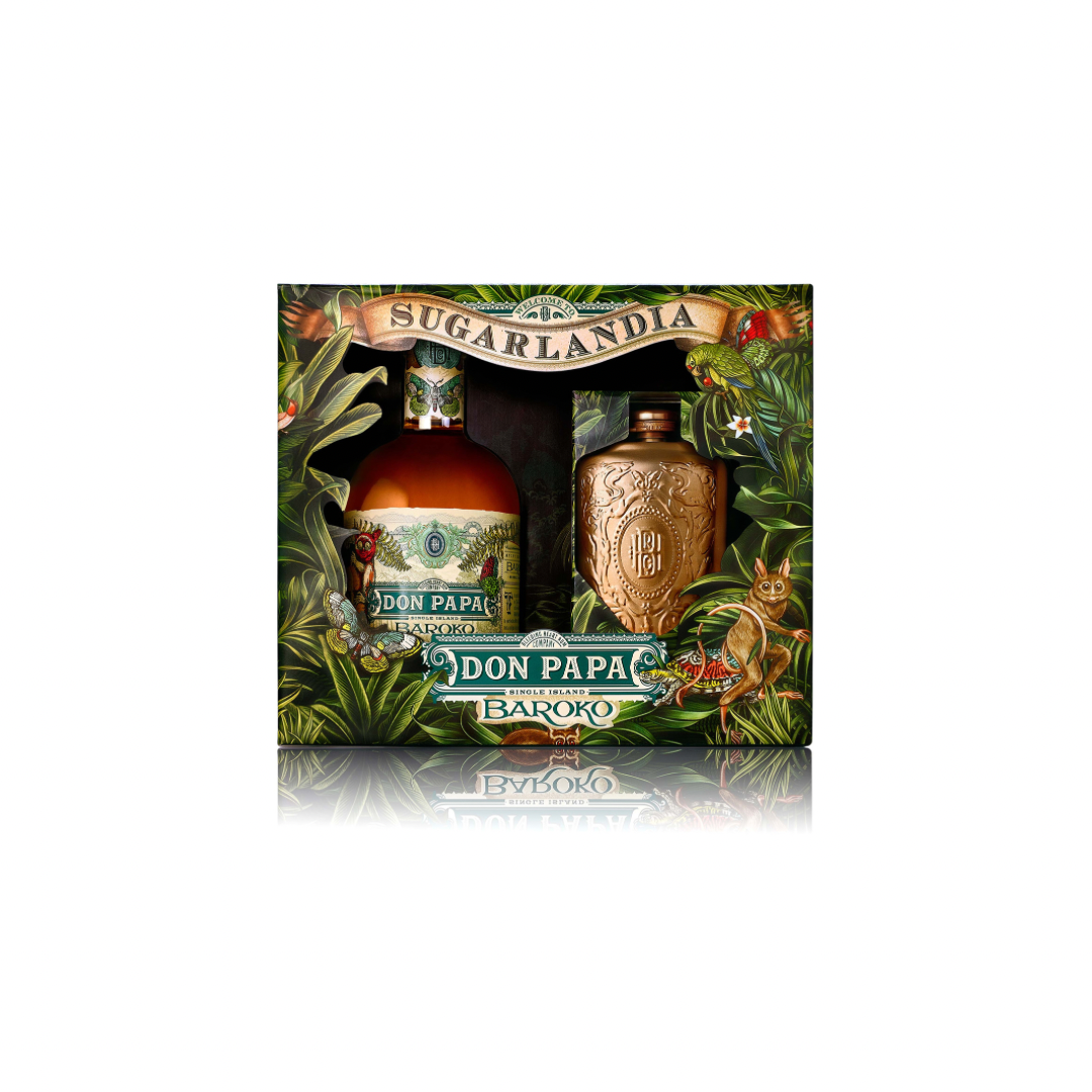 Rum Don Papa Baroko Gift Box Fiaschetta - Zia Menica 1999